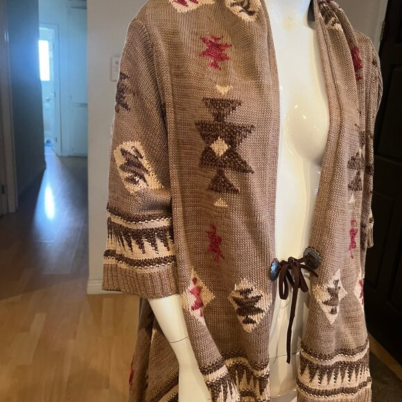 LRL LAUREN RALPH LAUREN JEANS CO TRIBAL AZTEC CARDIGAN SIZE L /XL - Picture 3 of 5
